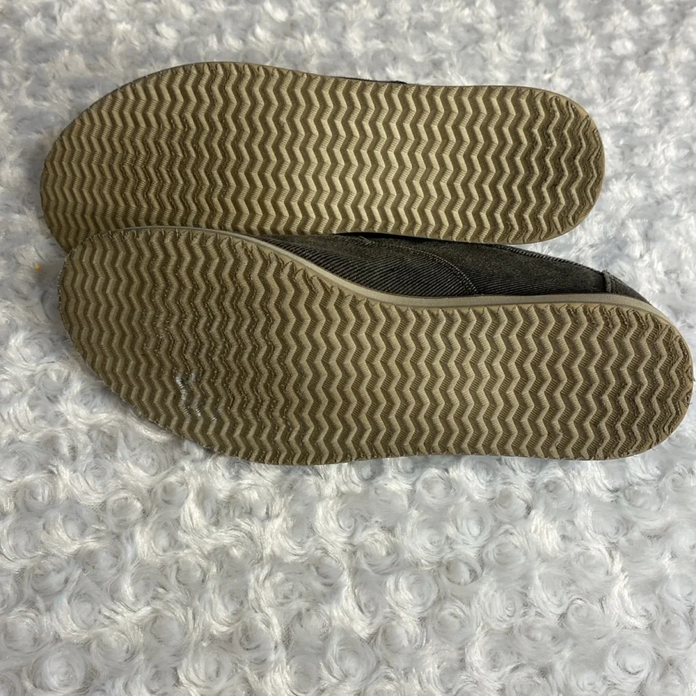 TOMS Y 6 tie loafer grey denim shoe